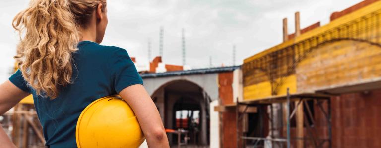 Woman on construction site