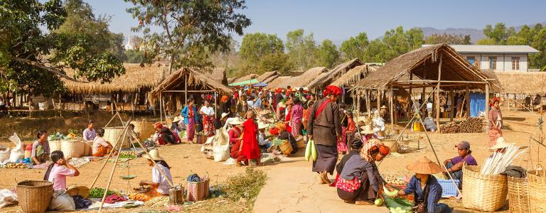 Rural food market in Myanmar