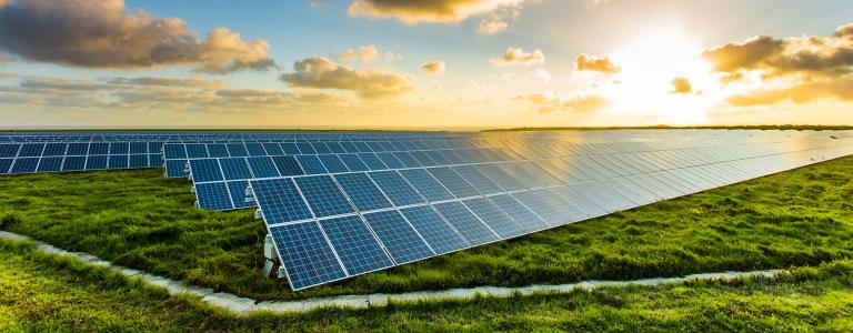 Solar panels in Normandy, France